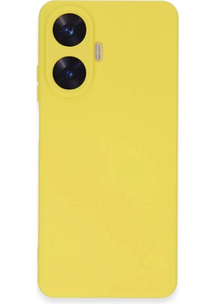 Realme C55 Kılıf Nano Içi Kadife Silikon - Sarı fırsatları