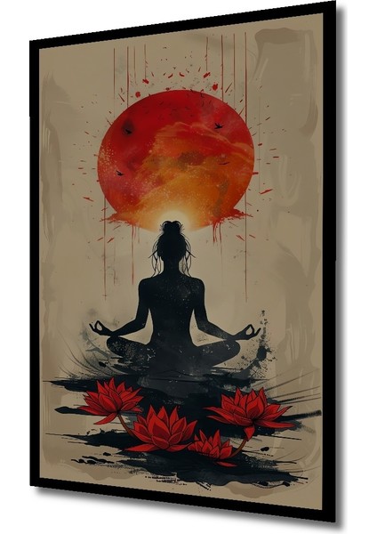 Çerçeve Görünümlü Yoga Meditasyon Güneş Dekoratif Ahşap Mdf Ev Duvar Tablo Dikdörtgen Ev Duvar Tablo fiyatları