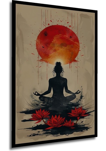 Çerçeve Görünümlü Yoga Meditasyon Güneş Dekoratif Ahşap Mdf Ev Duvar Tablo Dikdörtgen Ev Duvar Tablo modelleri