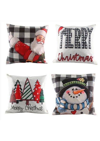 Noel Yastığı Kapakları 18X18 Set 4 Noel Süslemeleri Çiftlik Evi Yastıklar Atma Snowman Yastık Kılıfı Ev Dekor (Yurt Dışından) fiyatları