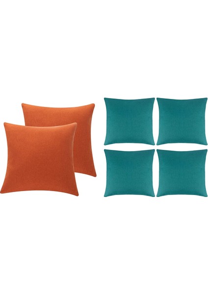 6 Adet Açık Su Geçirmez Yastık Suya Dayanıklı Bahçe Sandalye Yastık Kılıfı 2 Adet Turuncu ve 4 Adet Mavi-Yeşil (Yurt Dışından)