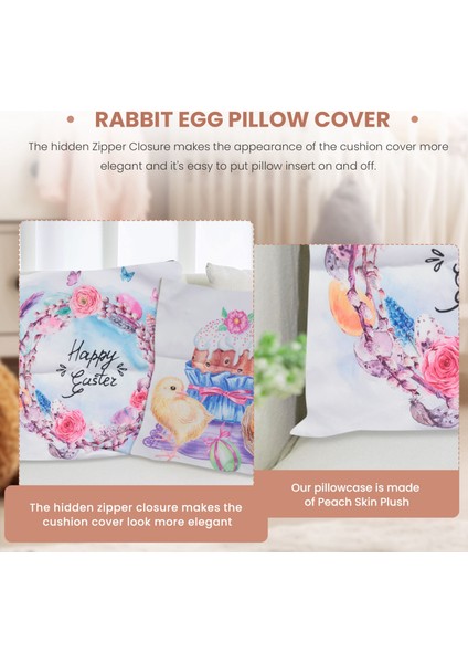 4pcs Yastık Kapağı Mutlu Paskalya Yumurtaları Tavşan Yastık Kılıfı Kanepe Paskalya Ev Dekorasyonları 45X45CM (Yurt Dışından) indirimleri