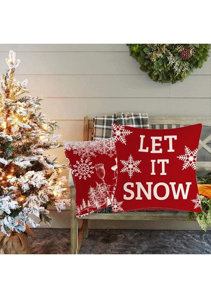 18X18 Inç 4 Noel Açık Yastık Kapakları Su Geçirmez Yastık Kılıfları Yeni Yıl Yastık Dekoru (Yurt Dışından) modelleri