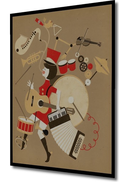Çerçeve Görünümlü Müzikal Enstrümanlar Dekoratif Ahşap Mdf Ev Duvar Tablo Dikdörtgen Ev Duvar Tablo fiyatları
