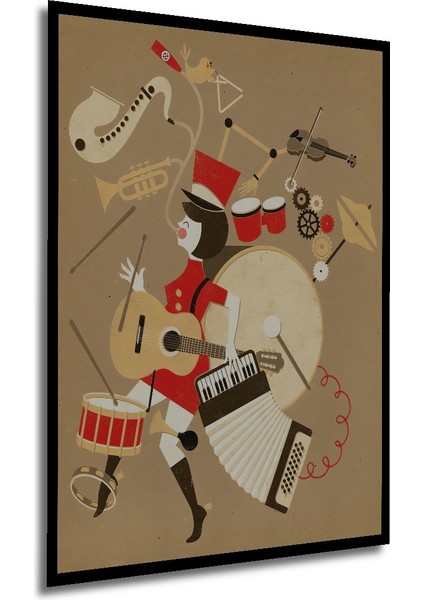 Çerçeve Görünümlü Müzikal Enstrümanlar Dekoratif Ahşap Mdf Ev Duvar Tablo Dikdörtgen Ev Duvar Tablo modelleri