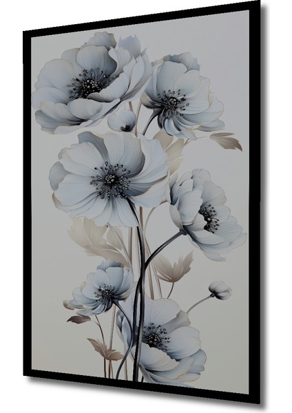 Çerçeve Görünümlü Beyaz Çiçekler Elegan Dekoratif Ahşap Mdf Ev Duvar Tablo Dikdörtgen Ev Duvar Tablo fiyatları