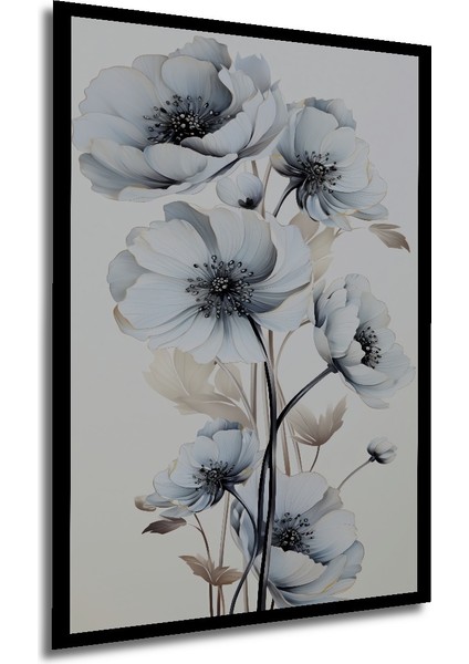 Çerçeve Görünümlü Beyaz Çiçekler Elegan Dekoratif Ahşap Mdf Ev Duvar Tablo Dikdörtgen Ev Duvar Tablo modelleri