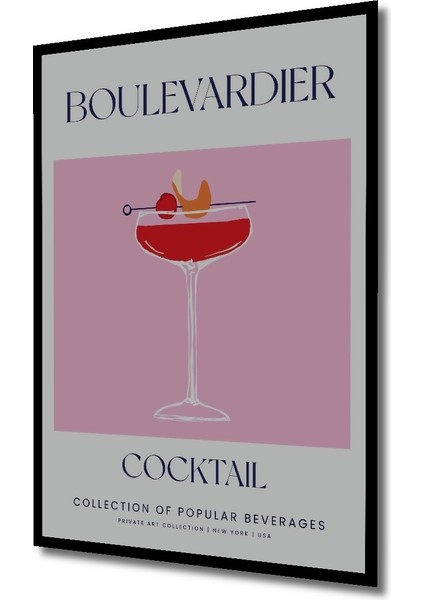 Çerçeve Görünümlü Boulevardier Kokteyl Dekoratif Ahşap Mdf Ev Duvar Tablo Dikdörtgen Ev Duvar Tablo fiyatları