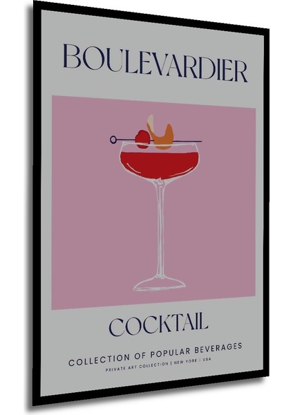 Çerçeve Görünümlü Boulevardier Kokteyl Dekoratif Ahşap Mdf Ev Duvar Tablo Dikdörtgen Ev Duvar Tablo modelleri