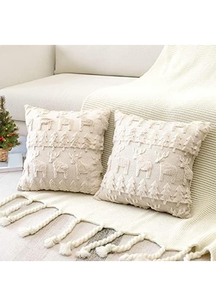 2 Yumuşak Peluş Kısa Yün Velvet Dekoratif Atma Yastığı Seti Kapaklar Kare Lüks Tarzı Yastık Kılıfı Yastık Kabuğu (Yurt Dışından) modelleri