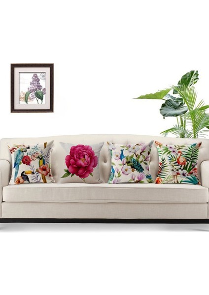 3x Vintage Çiçek/çiçek Keten Dekoratif Atma Yastığı Kılıf Yastık Kapağı Ev Çörek Dekoratif Gül (Yurt Dışından) fırsatları