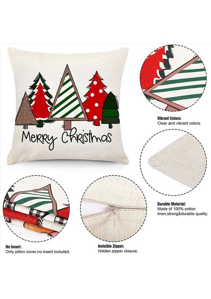 Noel Yastığı Kapakları 18X18 Set 8 Noel Süslemeleri Çiftlik Evi Yastık Atma Snowman Yastık Kılıfı Ev Dekor (Yurt Dışından) fiyatları