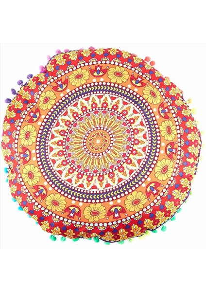 4x Hint Mandala Zemin Yastıkları Yuvarlak Bohem Yastık Yastıkları Yastıklar Kapak Kılıfı 13 (Yurt Dışından) modelleri