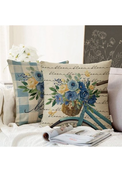 Bahar Yastığı 18X18 Set 4 Çiftlik Evi Atma Yastıkları Bahar Dekorasyonları Buffalo Ekose Ev Dekorasyonu Için Kanepe Kanepe (Yurt Dışından) fırsatları