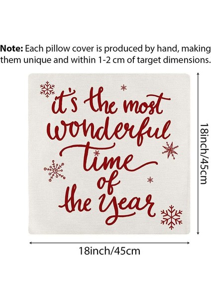 Noel Yastığı Kapakları 18X18 Set 4 Noel Süslemeleri Çiftlik Evi Yastık Kılıfı Yastık Kılıfı Ev Dekor (Yurt Dışından) indirimleri