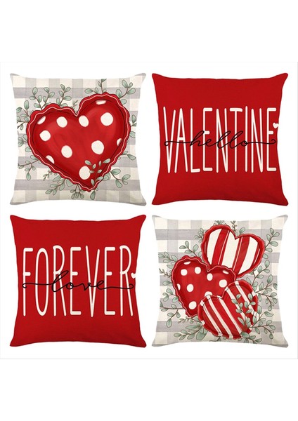 Sevgililer Günü Yastığı Kapakları Sonsuza Kadar Seviyor Okaliptüs Yaprakları Yastık Kapakları At Aşk Kalpleri Yastık Kılıfı Dekorasyonu (Yurt Dışından)