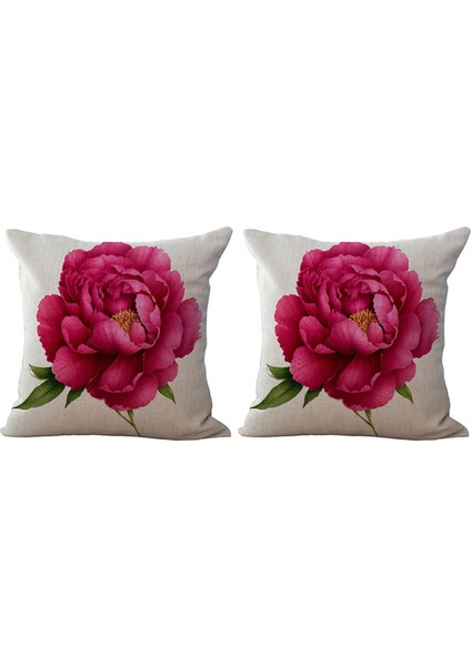2x Vintage Çiçek/çiçek Keten Dekoratif Atış Yastık Kılıfı Yastık Kapağı Ev Kanepe Dekoratif Gül (Yurt Dışından)