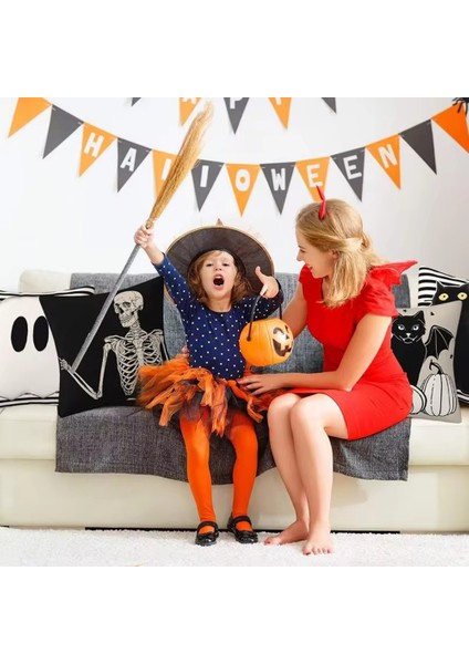 Cadılar Bayramı Yastığı Kapakları 18X18INCH Atma Yastık Kapakları 4peeces Cadılar Bayramı Yastık Kılıfı Cadılar Bayramı Dekorasyon Yastık Kapakları (Yurt Dışından) fırsatları