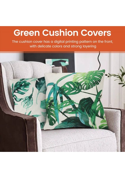 Bahçe Mobilya Bahçe Yastıkları Için 4 Açık Minder Seti Keten Yeşil Yastık 18X18INÇ Kanepe Yastıkları Kapak (Yurt Dışından) fırsatları