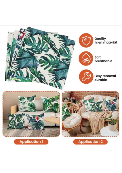 Bahçe Mobilya Bahçe Yastıkları Için 4 Açık Minder Seti Keten Yeşil Yastık 18X18INÇ Kanepe Yastıkları Kapak (Yurt Dışından) indirimleri