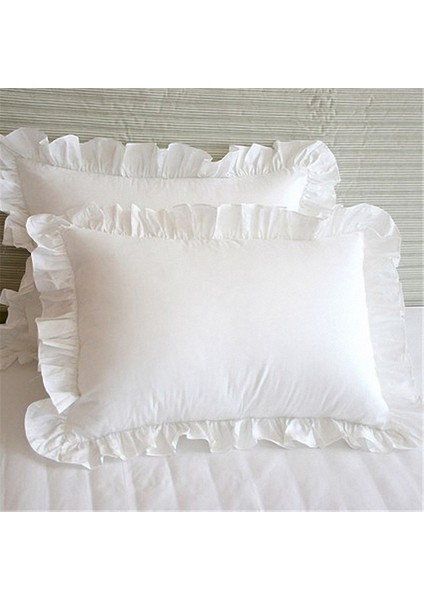 % 100 Pamuklu Fırfır Yastık Kılıfı Fırfırlı Yastık Kapağı Beyaz Yastık Kılıfı (Yurt Dışından) fiyatları