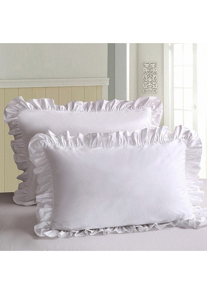 % 100 Pamuklu Fırfır Yastık Kılıfı Fırfırlı Yastık Kapağı Beyaz Yastık Kılıfı (Yurt Dışından) indirimleri