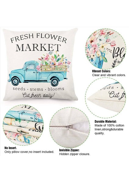 Bahar Yastığı Kapakları 18X18INCH Atma Yastığı Kılıfı 8 Farmhouse Yastık Kılıfı Ev Dekor (Yurt Dışından) fiyatları