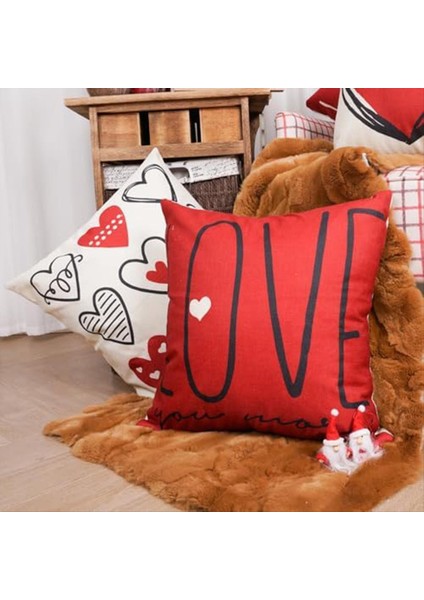 Sevgililer Yastık Kapakları Yastık Kapakları Sevgililer Dekor Seti 4 Yastık Kapağı Yıldönümü Düğün Yastık Dekoru (Yurt Dışından) indirimleri