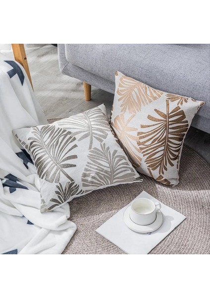 45X45CM Yapraklar Bitki Desen Yastık Kılıfı Ins Stil Yaprağı Dekoratif Yastık Kılıfları Yastık Kapakları Ev Dekoru D (Yurt Dışından) modelleri
