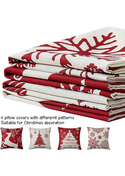 Noel Yastığı 18X18 Set 8 Farmhouse Noel Dekoru Ev Için Noel Dekorasyonları Ev Için Yastık Kılıfı (Yurt Dışından) fiyatları