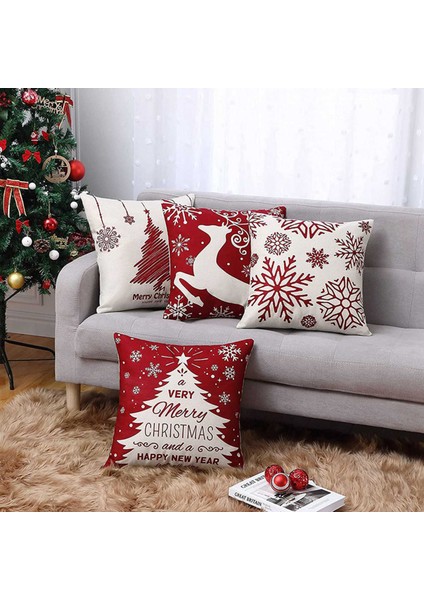 Noel Yastığı 18X18 Set 8 Farmhouse Noel Dekoru Ev Için Noel Dekorasyonları Ev Için Yastık Kılıfı (Yurt Dışından) fırsatları