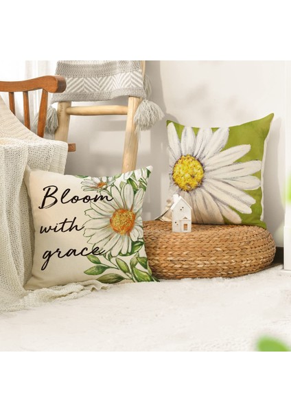 Bahar Yastık 18X18 Set 4 Çiftlik Evi Atma Yastık Bahar Süslemeleri Çiçek Yastık Kılıfı Ev Dekor (Yurt Dışından) fiyatları