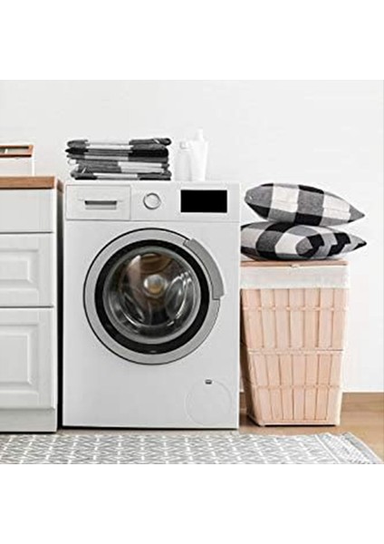 Kontrol Atış Yastık Kapakları Çiftlik Evi Dış Çaplı Kare Yastık Yastık Kılıfı Siyah ve Beyaz Keten (Yurt Dışından) fiyatları