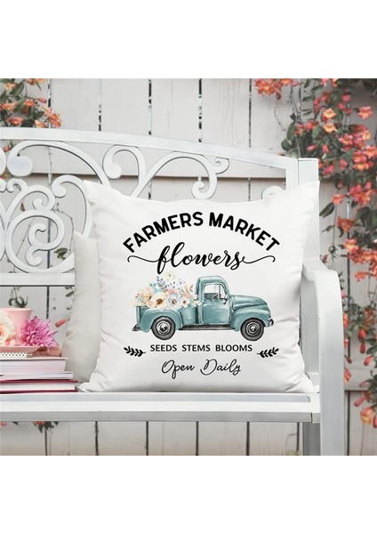 Bahar Yastığı Kapakları 18X18 Set 4 Yay Dekorasyonu Çiftlik Evi Yastığı Atma Kapakları Evde Kanepe Dekor (Yurt Dışından) fiyatları