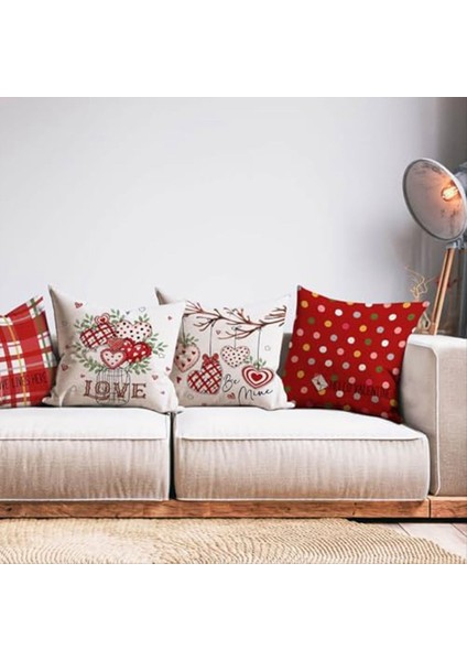 Sevgililer Günü Yastık Kapakları Sevgililer Dekor Polka Dotlar Kırmızı Kalpler Çizgili Aşk Dekoratif Yastık Evleri Için Ev Dekoru (Yurt Dışından) fiyatları