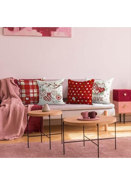 Sevgililer Günü Yastık Kapakları Sevgililer Dekor Polka Dotlar Kırmızı Kalpler Çizgili Aşk Dekoratif Yastık Evleri Için Ev Dekoru (Yurt Dışından) modelleri