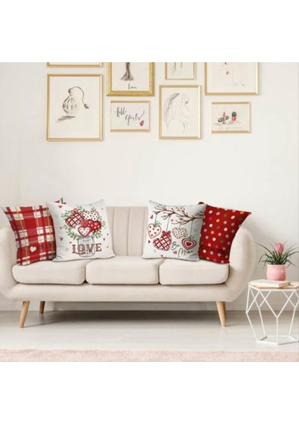 Sevgililer Günü Yastık Kapakları Sevgililer Dekor Polka Dotlar Kırmızı Kalpler Çizgili Aşk Dekoratif Yastık Evleri Için Ev Dekoru (Yurt Dışından) fırsatları