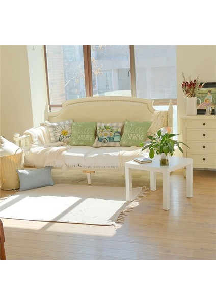 Bahar Yastığı Kapakları 18X18 Set 4 Yay Dekorasyonu Buffalo Ekose Çiftlik Atışı Yastık Ev Sofa Dekor Yastık Kılıfı (Yurt Dışından) fırsatları