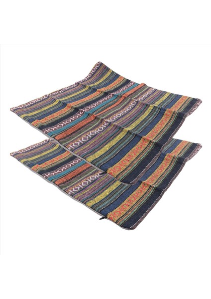 2 Bohem Atma Yastık Seti Kapaklar Dekoratif Boho Meksika Retro Şerit Çok Renkli Yastık Kılıfları Kanepe Için 18X18INCH (Yurt Dışından)