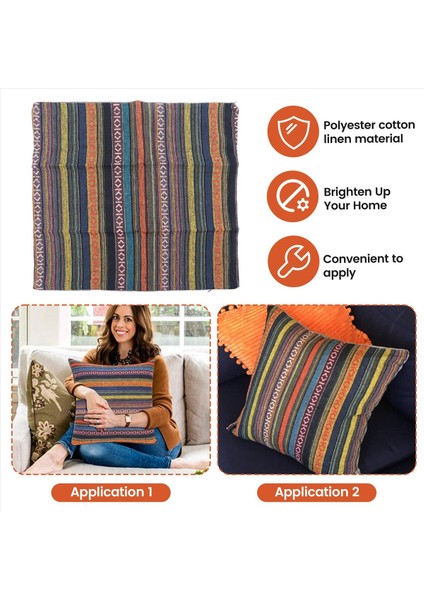 2 Bohem Atma Yastık Seti Kapaklar Dekoratif Boho Meksika Retro Şerit Çok Renkli Yastık Kılıfları Kanepe Için 18X18INCH (Yurt Dışından) indirimleri