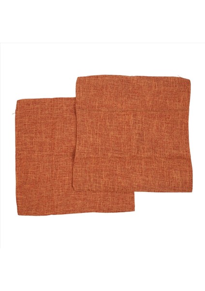 Yanmış Turuncu Yastık 18X18 Inç 2 Modern Çiftlik Evi Rustik Dekoratif Atış Yastık Kapağı Kare Yastık Kılıfı (Yurt Dışından)