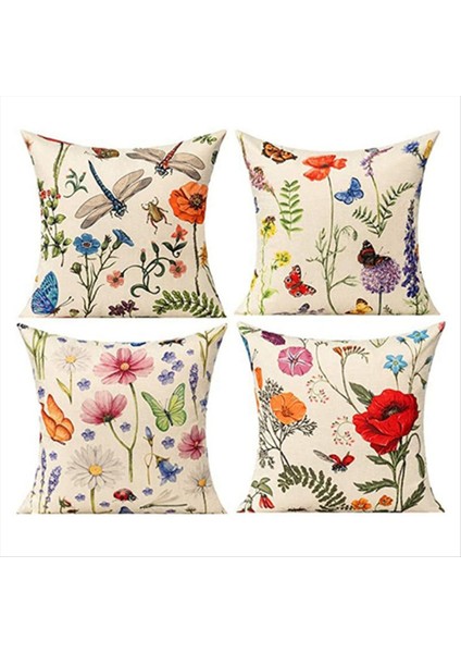 Açık Yastık Kapakları 18X18 Inç 4 Açık Su Geçirmez Yastık Kapağı Veranda Mobilya Bahçesi Için (Yurt Dışından)