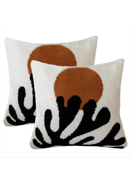 2pcs Ultra Yumuşak Retro Mercan Yastığı Kapak Mikrofiber Doğal Manzara Yastık Kılıfı Rahat Bulanık Yastık Kılıfı Dekor (Yurt Dışından)
