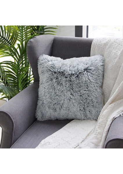 Lüks Serisi Ombre Kürk Yastık Kapakları Çift Taraflı Kanepe/yatak Için Dekoratif Atış Yastık Kılıfı 2 Set (Yurt Dışından) fiyatları