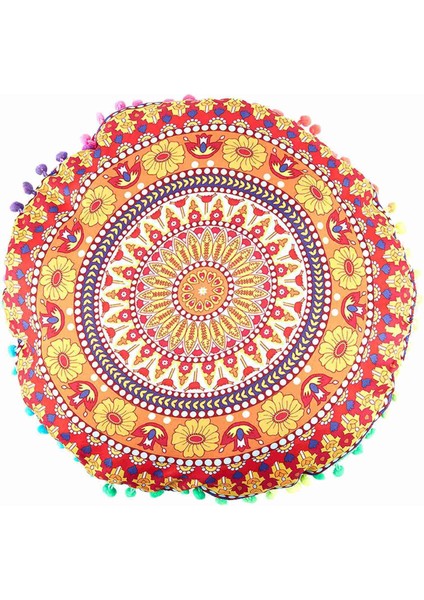 2x Indian Mandala Zemin Yastıkları Yuvarlak Bohem Yastık Yastıkları Yastıklar Kapak Kılıfı 13 (Yurt Dışından) fiyatları