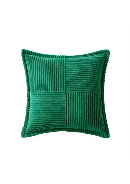 Kadife Yastık Kapakları Yumuşak Kanepe Yastık Kapakları Kapaklar Geniş Çizgili Dekoratif Dokulu Yastıklar Yeşil (Yurt Dışından)