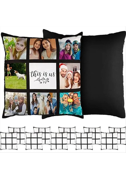 6 Adet Süblimasyon Boş Panel Yastık Kasası Diy Polyester Yastık Kapağı 9 Fotoğraf Isı Transfer Baskısı Yastık Kılıfı L (Yurt Dışından) fırsatları