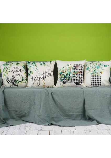 Bahar Yastığı Kapakları 18X18 Set 4 Bahar Süslemesi Okaliptüs Yapılır Çiftlik Evi Yastık Atma Evi Dekorları Yastık Kılıfı (Yurt Dışından) fiyatları