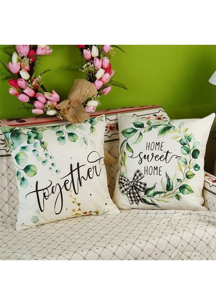 Bahar Yastığı Kapakları 18X18 Set 4 Bahar Süslemesi Okaliptüs Yapılır Çiftlik Evi Yastık Atma Evi Dekorları Yastık Kılıfı (Yurt Dışından) modelleri