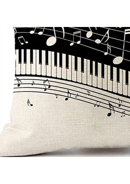 Müzik Notu Yastık Kapağı Atma Yastığı Kapağı Yeni Yaşam Serisi Dekoratif Atma Yastığı Kılıfı Çift Yan Tasarım C (Yurt Dışından) modelleri